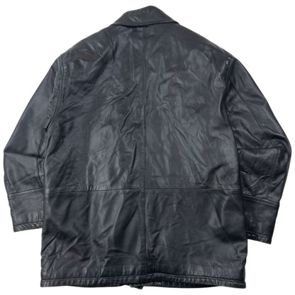 Vintage 2000s Burberry Nova Check Lined Leather Jacket Size S | Small, Black