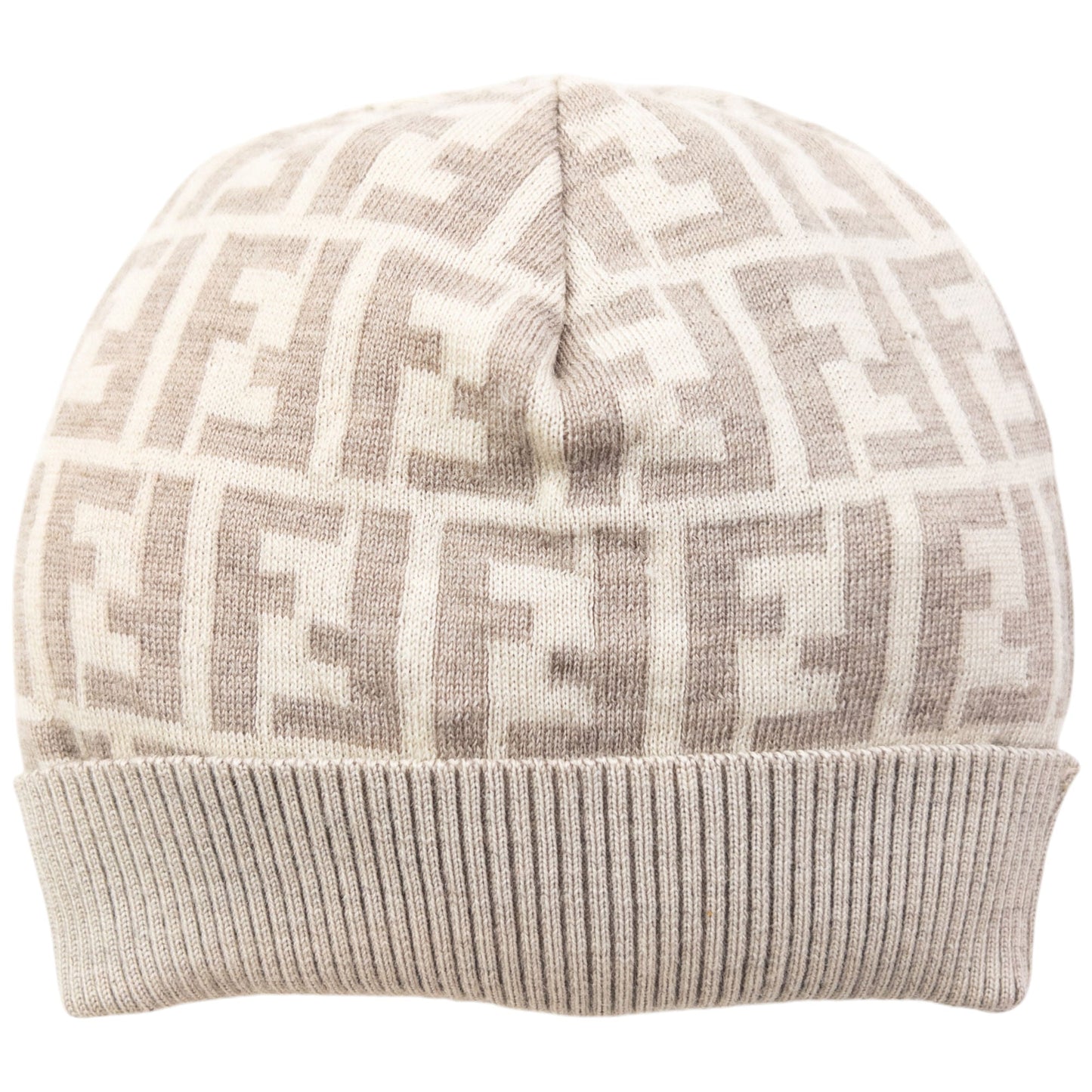 Vintage 2000s Fendi Monogram Beanie Hat | O/S, Beige