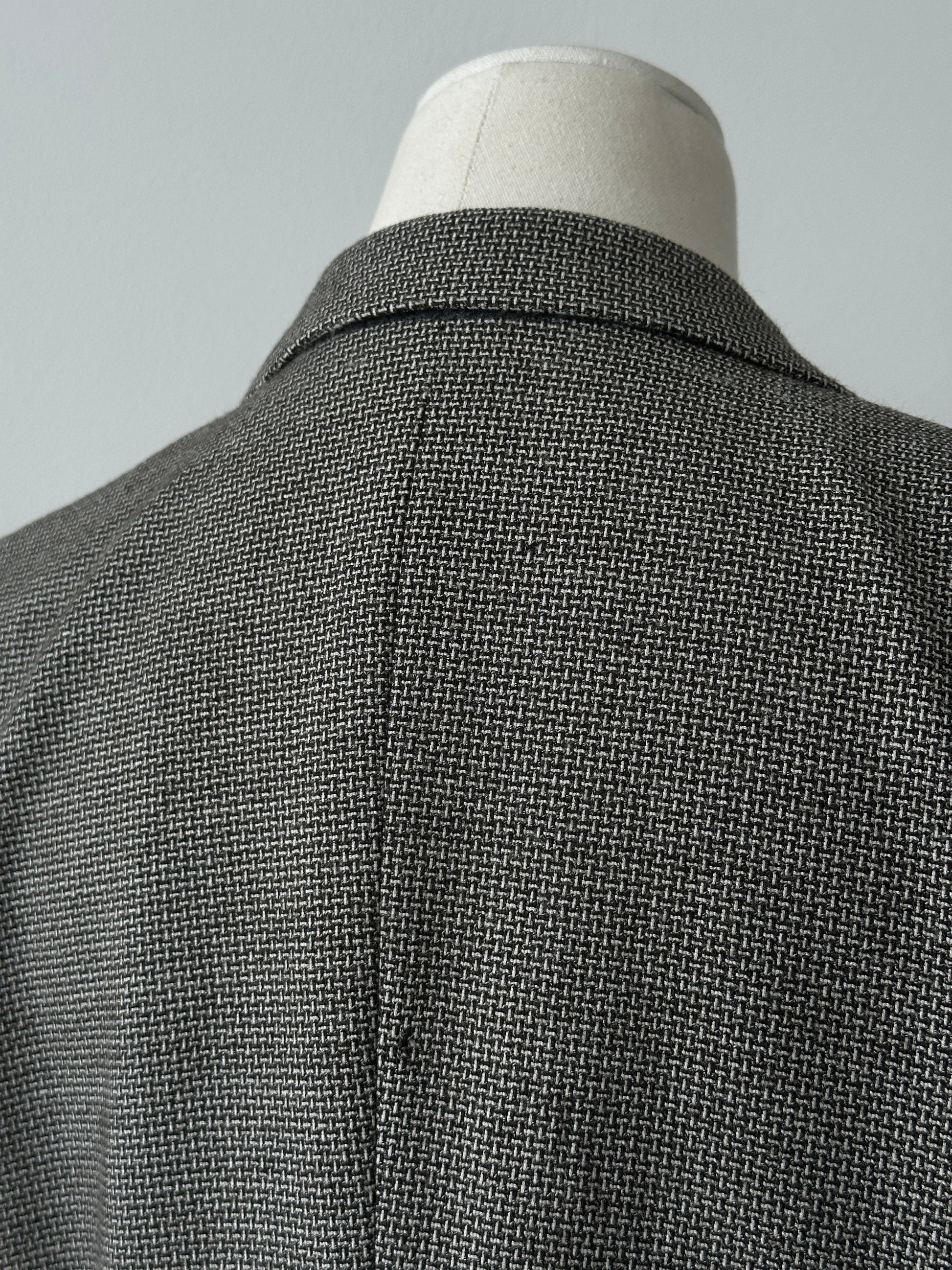 Armani Collezioni 1990s Wool Check Single Breasted Blazer - M