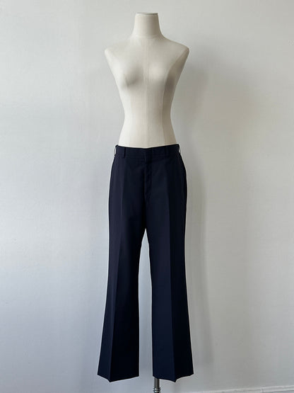Burberry 1990s Pure Wool Straight Leg Trousers - W30