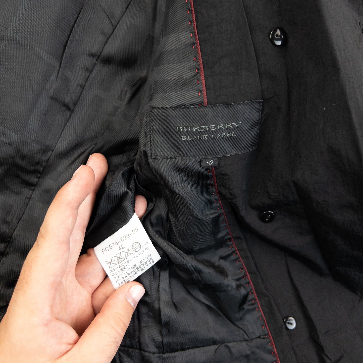 Vintage 2000s Burberry Black Label Belt Waist Trench Jacket Womens Size M | Medium, Black