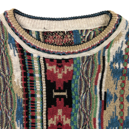 Vintage Pattern Knit Jumper Size XL | XL, Multi