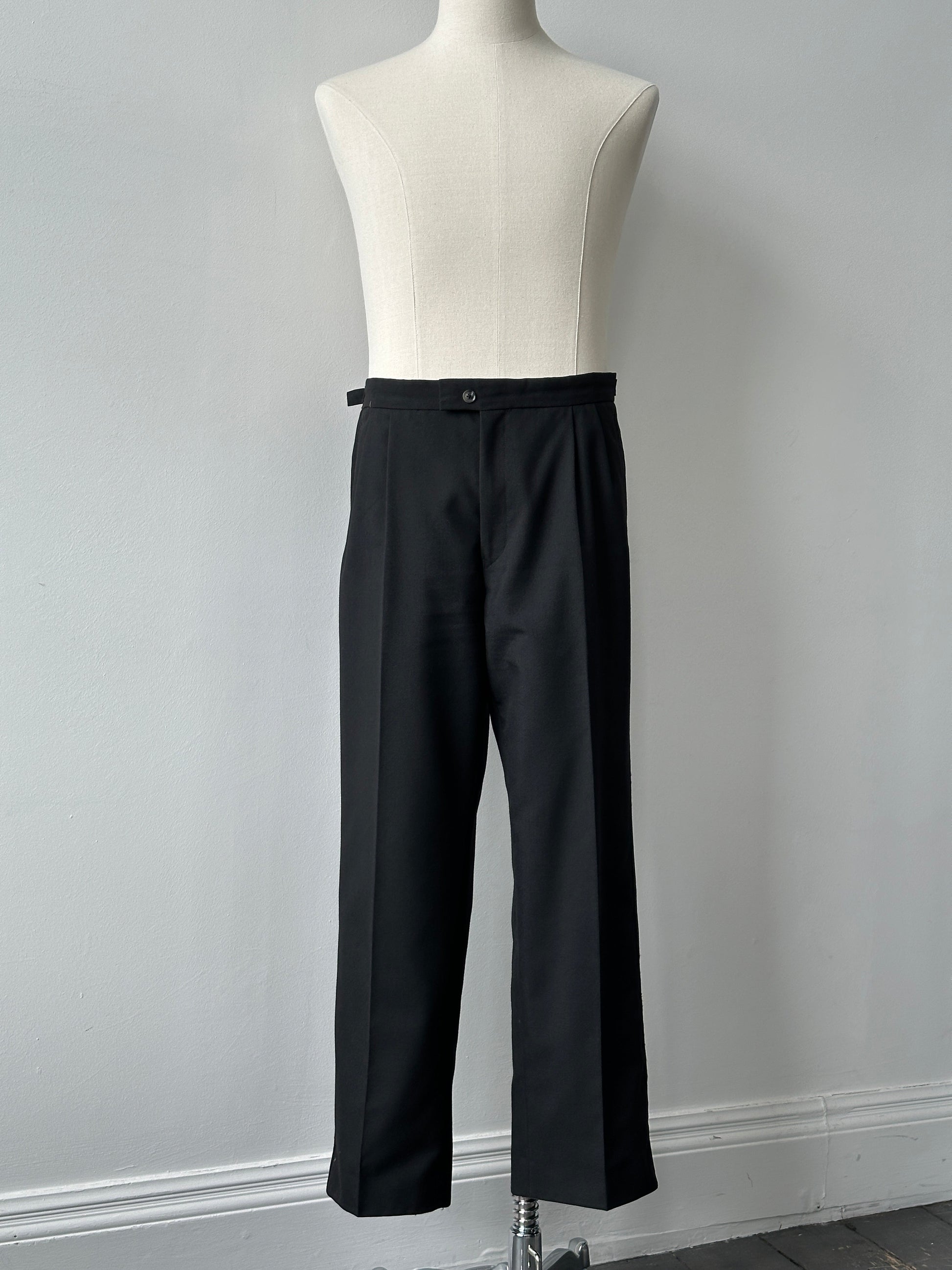 Vintage 1990s Wool Pleated Tuxedo Trousers - W34-38