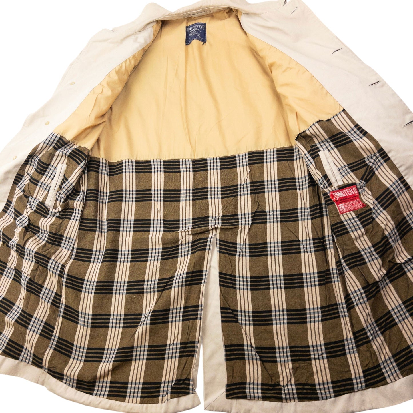 Vintage 80s Burberry Nova Check Lined Trench Jacket Size XL | XL, Beige