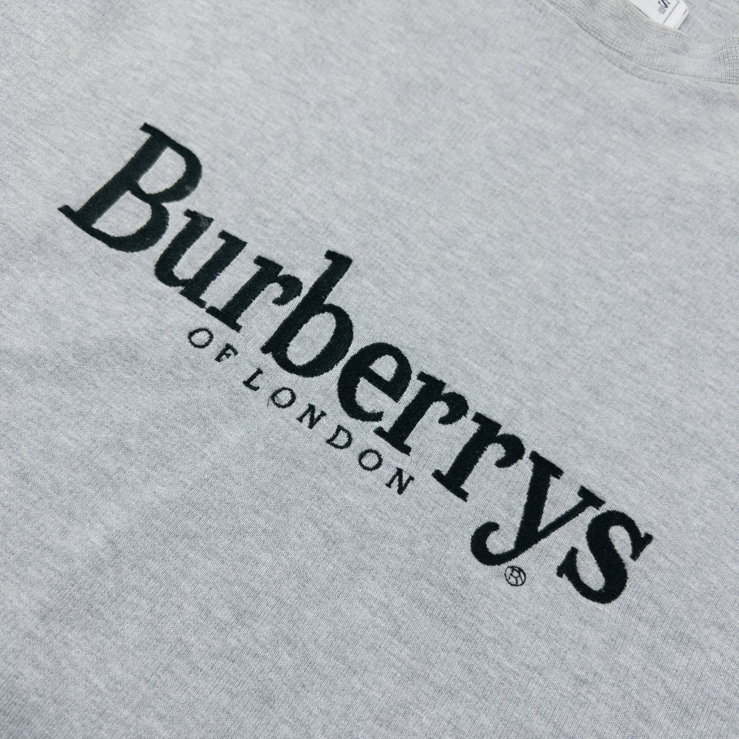 Vintage 90s Burberry Embroidered Sweatshirt Size M | Medium, Grey