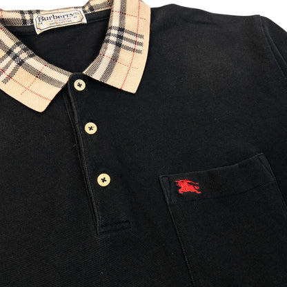Vintage 90s Burberry Nova Check Collar Polo Shirt Size M | Medium, Multicoloured