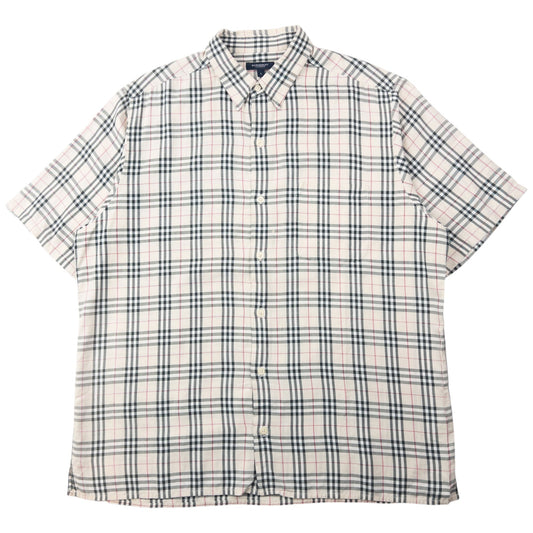 Vintage 2000s Burberry Nova Check Short Sleeve Button Up Shirt Size L | Large, Cream