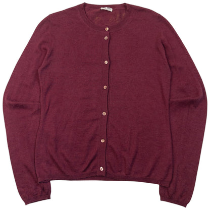 Vintage 2000s Miu Miu Cashmere Silk Cardigan Womens Size M | Medium, Burgundy