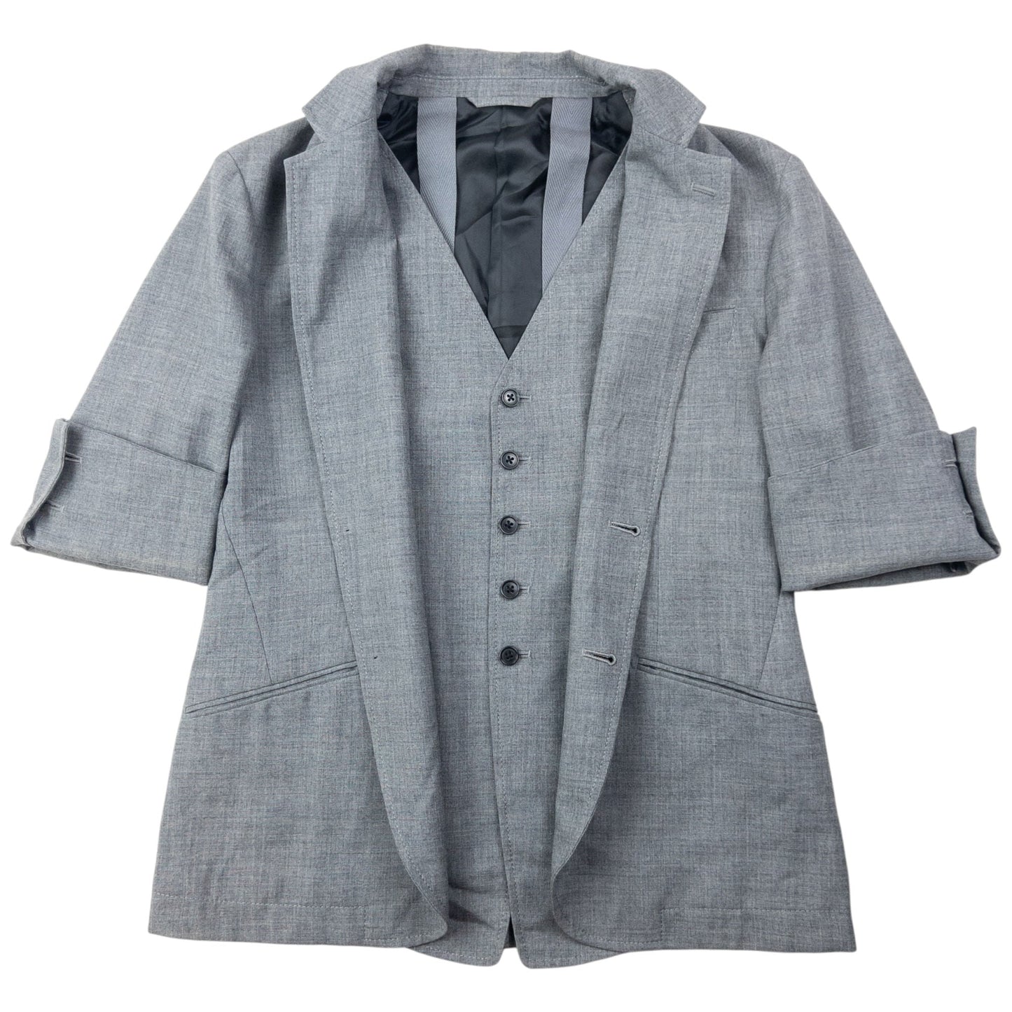 Vintage 2000s PPFM Layered Convertible Jacket Size S | Small, Grey