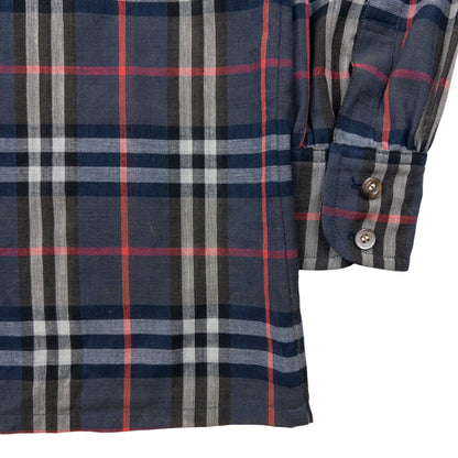 Vintage 80s Burberry Nova Check Lightweight Long Sleeve Button Up Shirt Size S