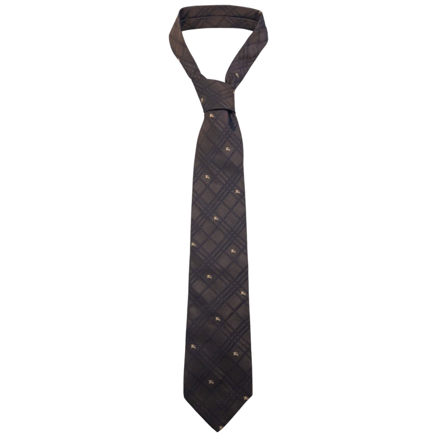 Vintage Burberry Nova Check Monogram Silk Tie