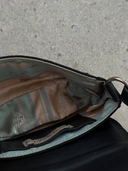 Emporio Armani 1990s Leather Monogram Mini Shoulder Bag