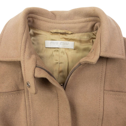 Vintage 2000s Miu Miu Wool Jacket Womens Size M | Medium, Beige