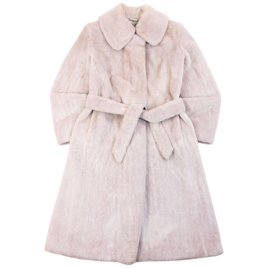 Vintage 2000s Emporio Armani Belt Waist Fur Jacket Womens Size M | Medium, Pink