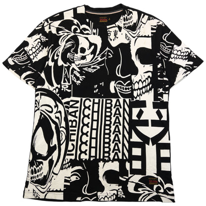 Vintage 2000s Evisu Pattern T Shirt Size L | Large, Black