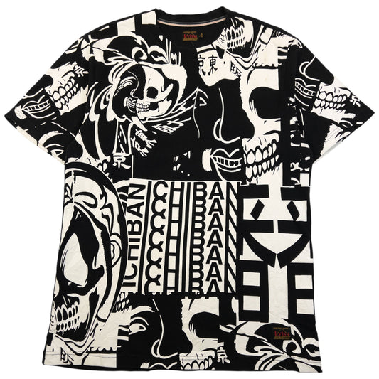 Vintage 2000s Evisu Pattern T Shirt Size L | Large, Black