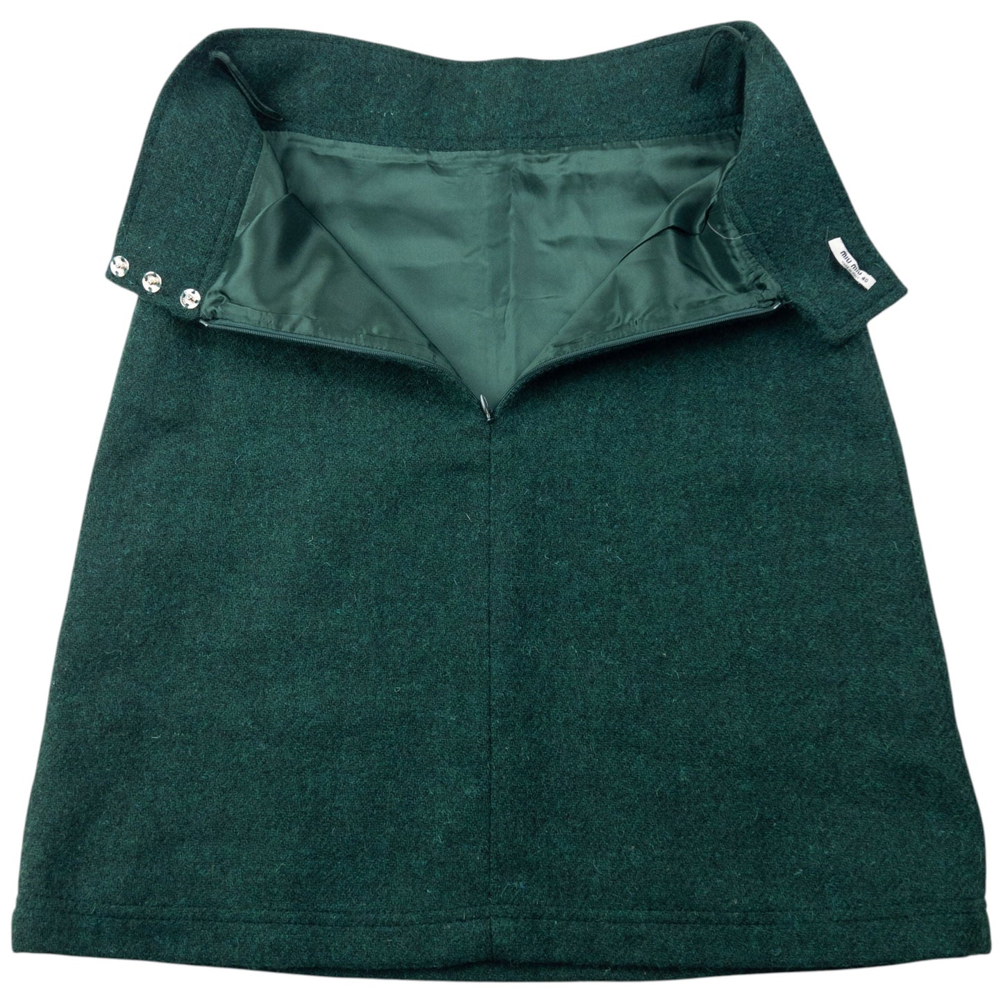 Vintage 2000s Miu Miu Wool Skirt Womens Size W26 | W26, Green