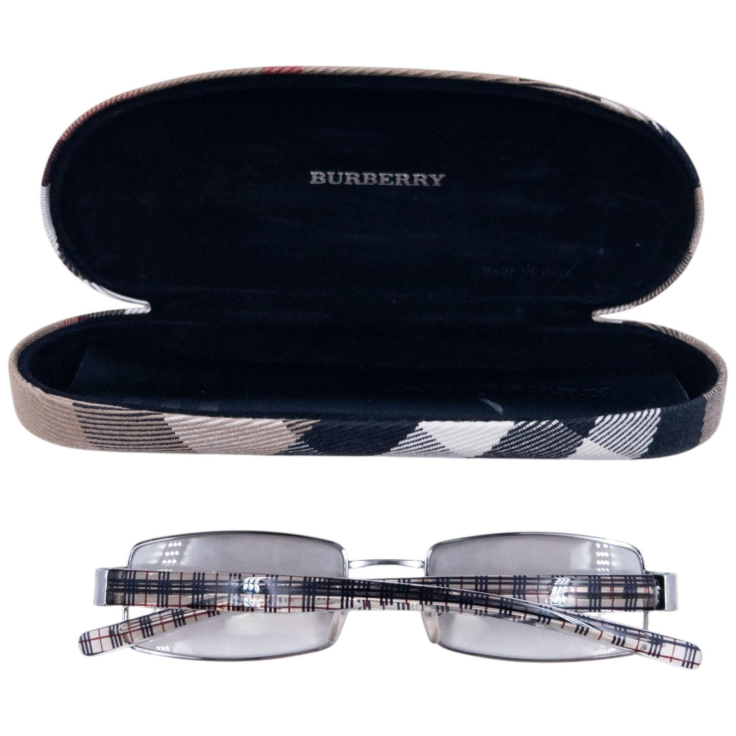 Vintage 2000s Burberry Clear Nova Check Sunglasses | O/S, Grey