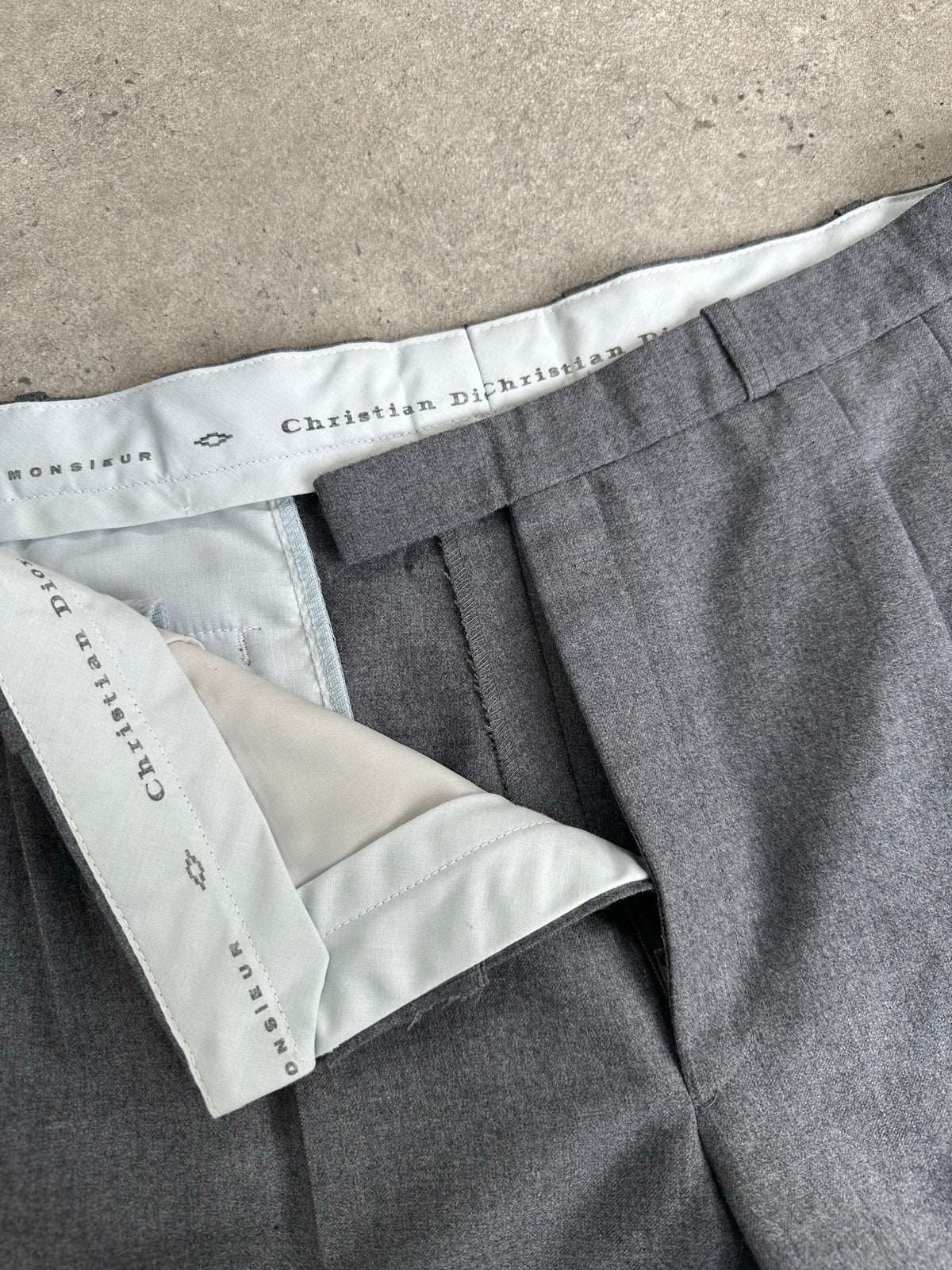 Christian Dior Monsieur 1990s Pure Brushed Wool Straight Leg Trouser - W36