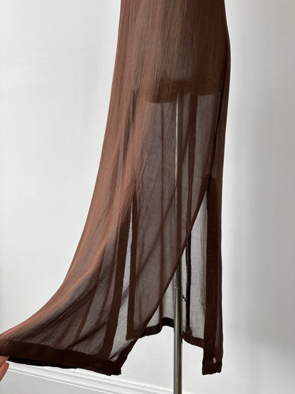 Marella 1990s Sheer Side Split Floor Length Dress - S-M