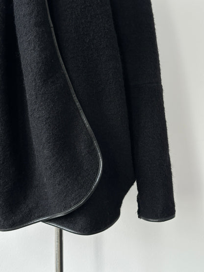 Vintage 2000s Wool Double Faced Asymmetric Wrap Coat - XL