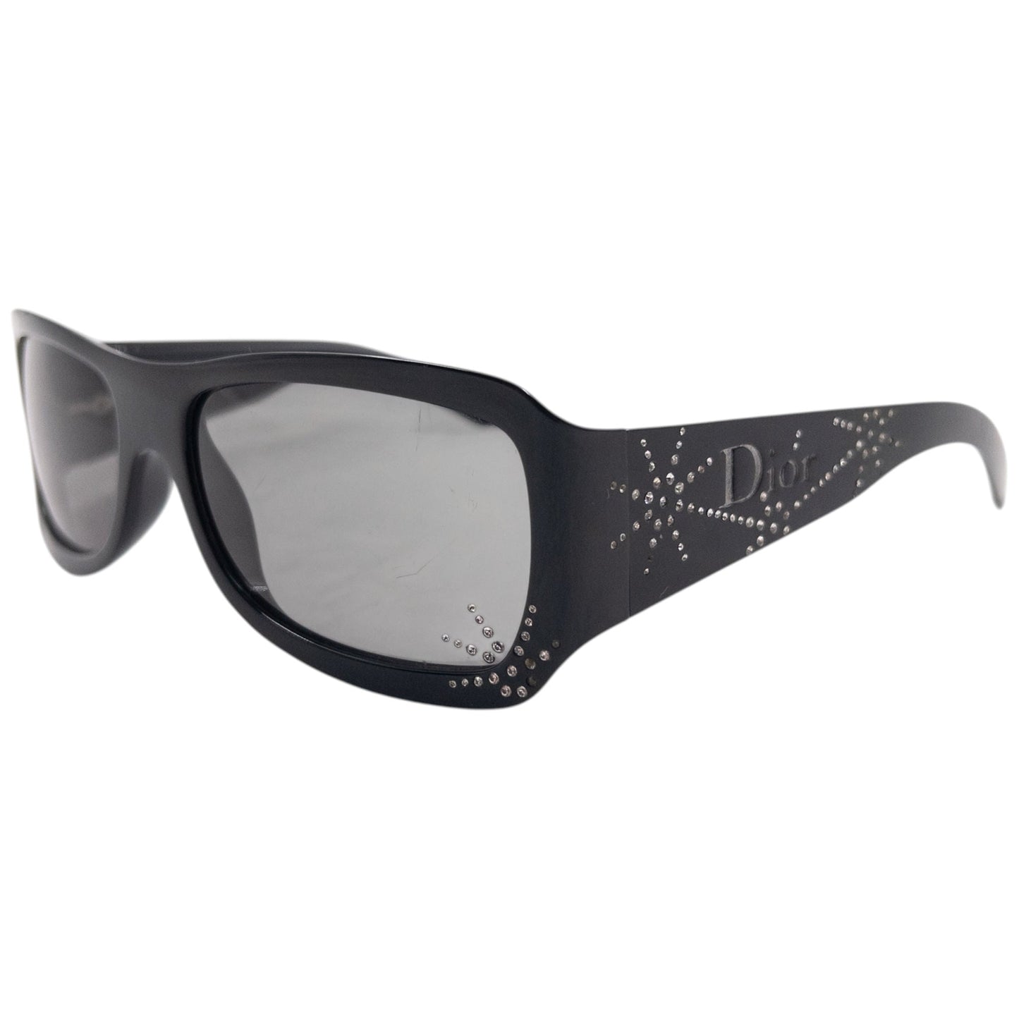 Vintage 2000s Dior Spidior 2 Diamonte Sunglasses | O/S, Black