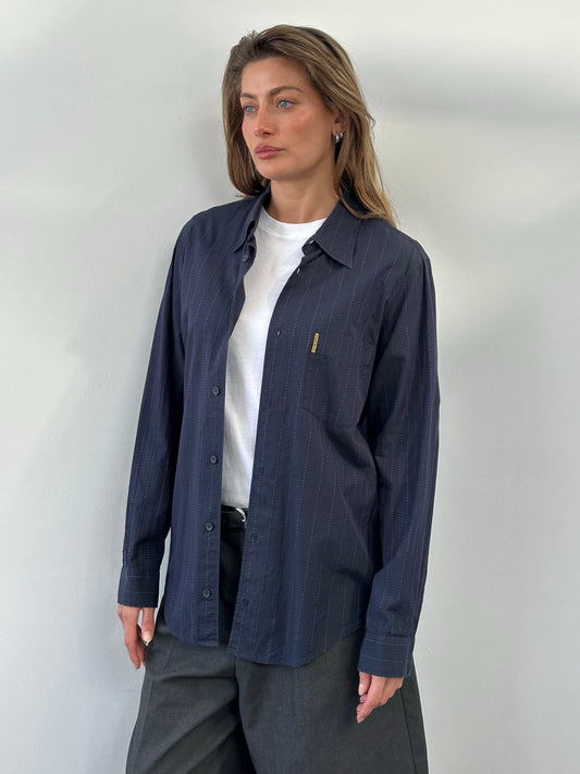 Armani Jeans 1990s Pure Cotton Striped Shirt - M/L