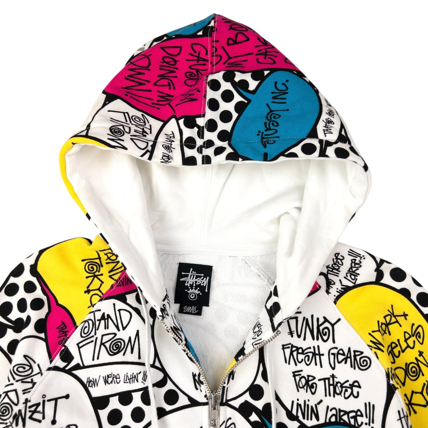 Vintage Stussy Speech Bubble Zip Up Hoodie Size S
