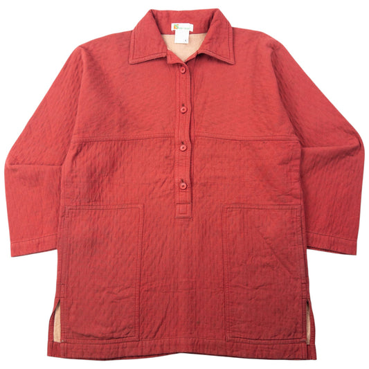 Vintage 80s Issey Miyake Sport Half Button Quilted Jacket Size S | Small, Red