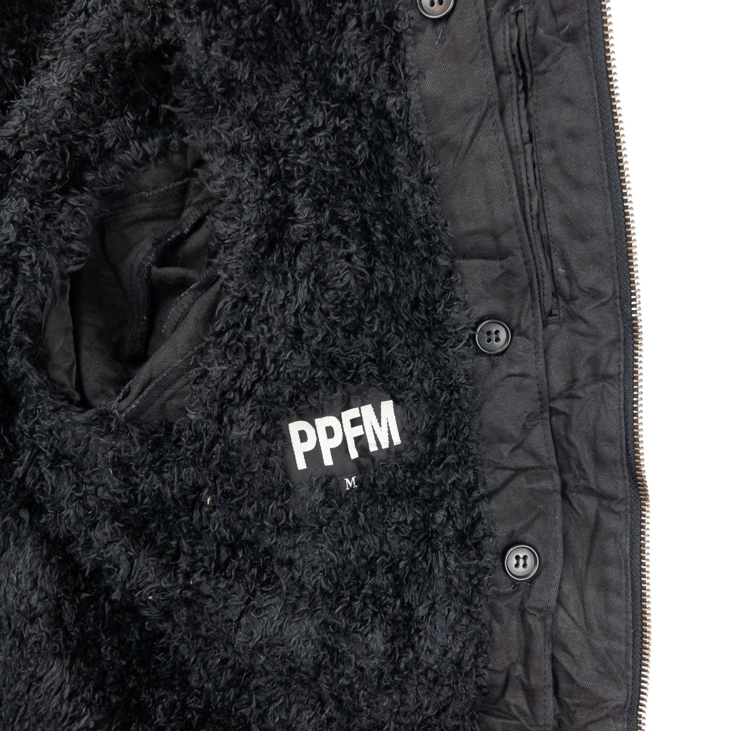 Vintage PPFM Fur Lined Zip Up Belted Jacket Womens Size M