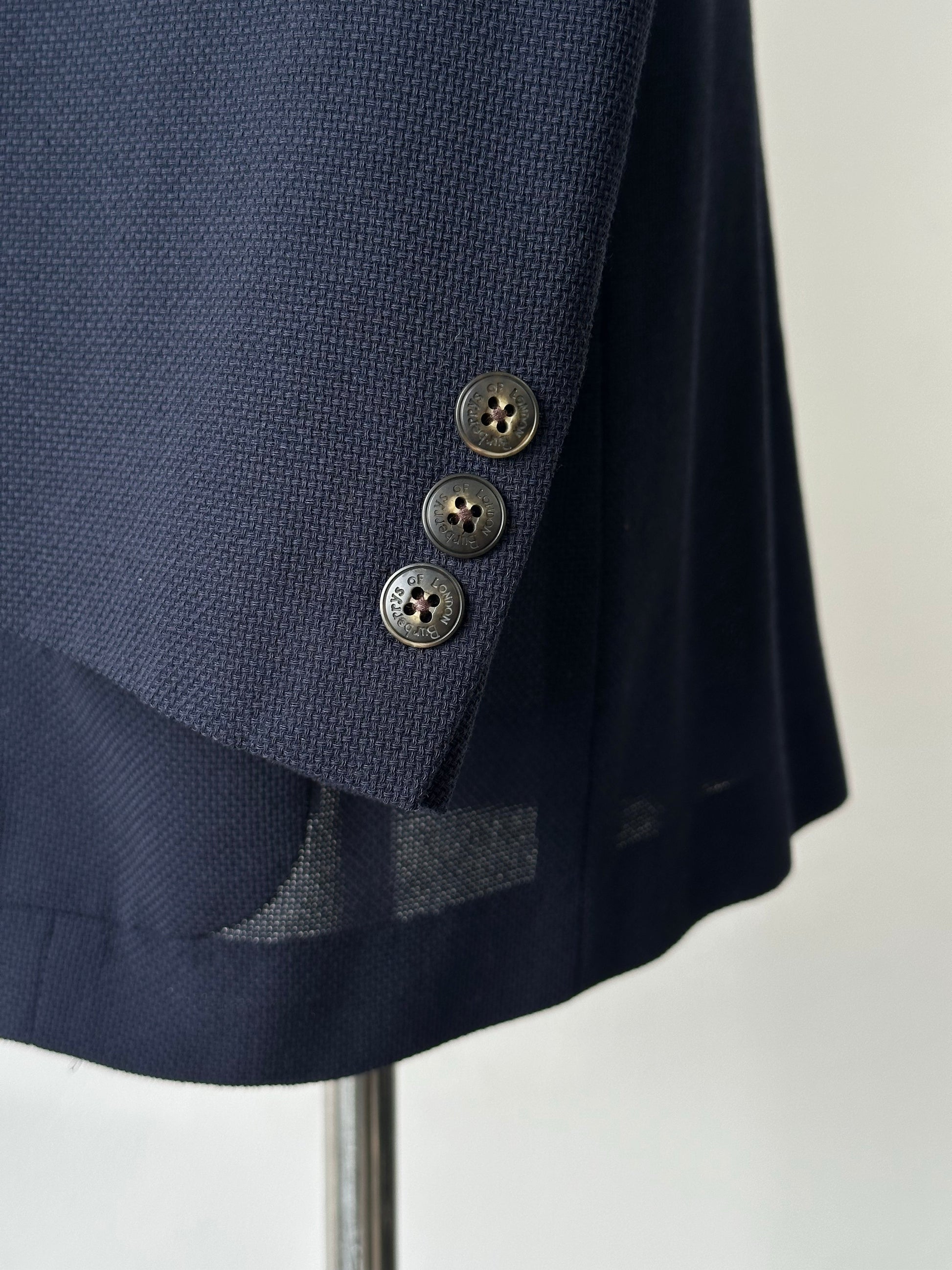 Burberry 1990s Wool Single Breasted Woven Blazer - M