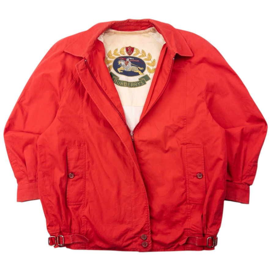 Vintage 90s Burberry Zip Up Jacket Size M | Medium, Red