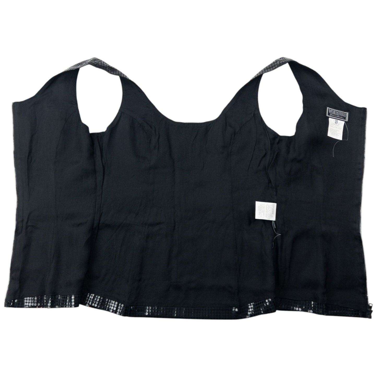 Vintage 2000s Gianni Versace Versus Sparkle Vest Top Womens Size M | Medium, Black