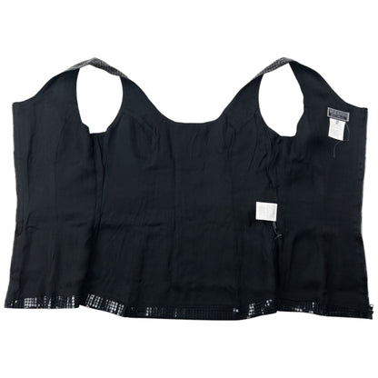 Vintage 2000s Gianni Versace Versus Sparkle Vest Top Womens Size M | Medium, Black