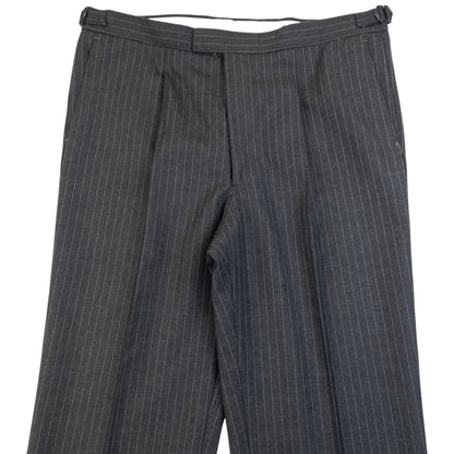 Vintage 90s Burberry Pin Stripe Jacket & Trousers Suit Set Size XL | XL, Grey