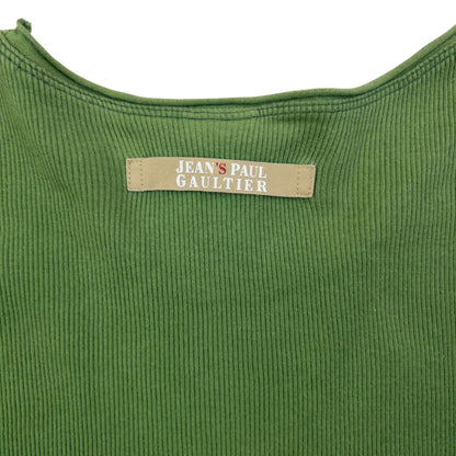 Vintage 2000s Jean Paul Gaultier Ribbed Diamanté T Shirt Womens Size S | Small, Gold
