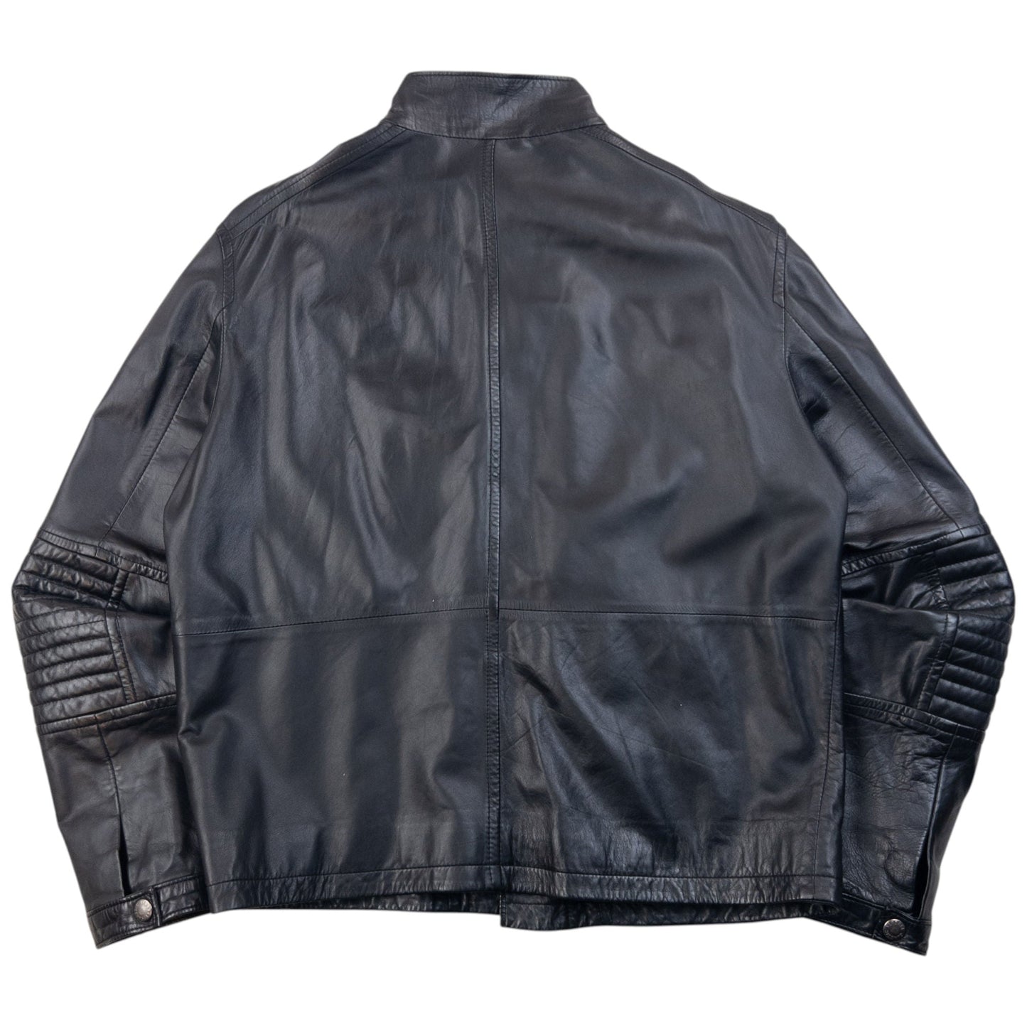 Vintage 2000s Versace Classic Zip Up Leather Jacket Size L | Large, Black