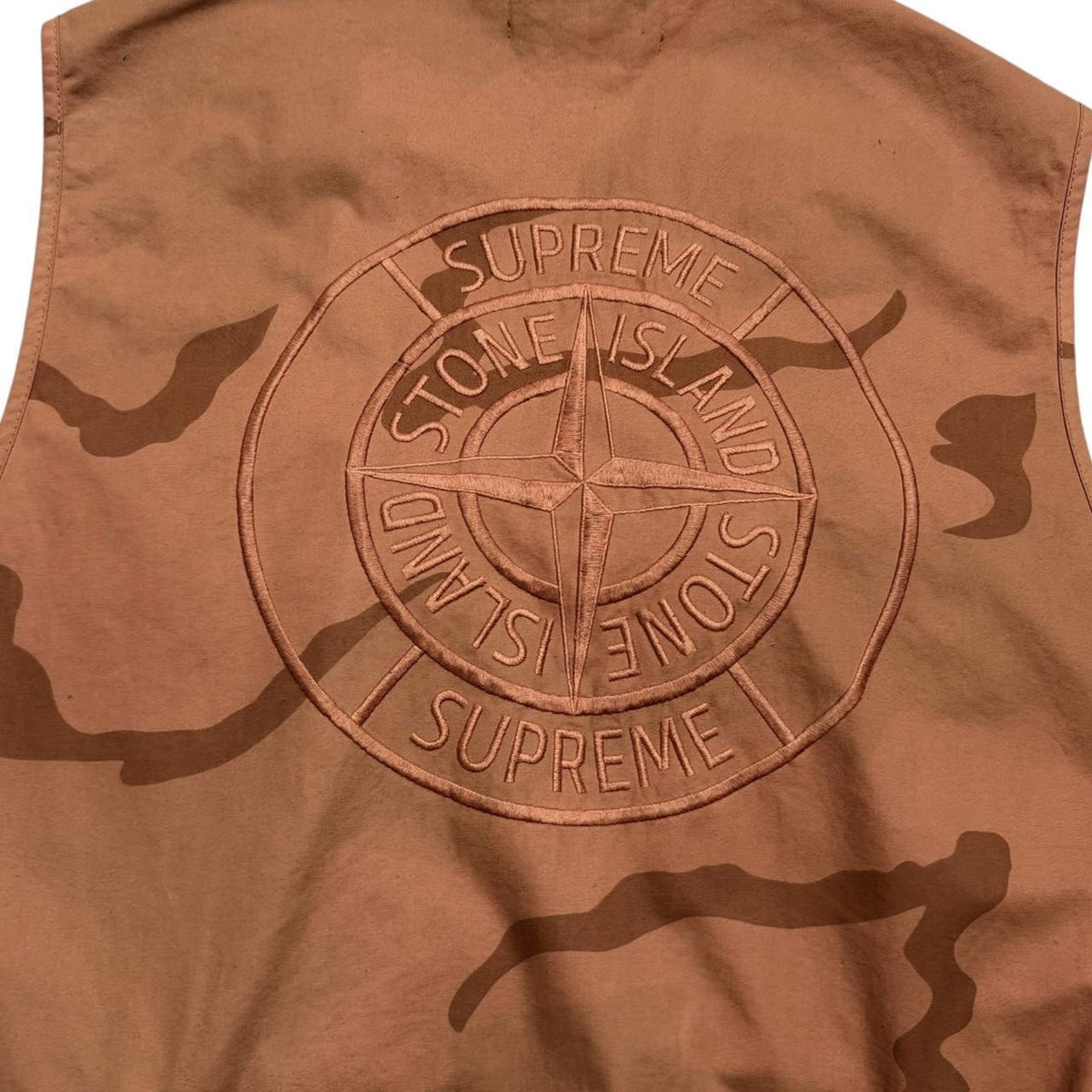 Stone Island Supreme Bushed Cotton Camo Vest | Small, Camo