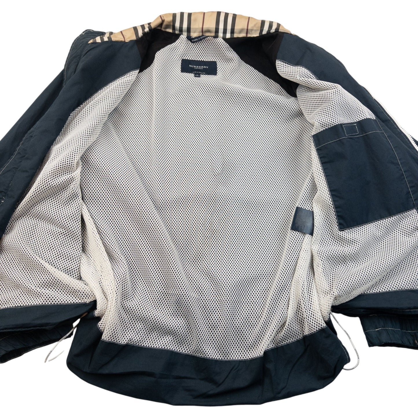 Vintage 2000s Burberry Zip Up Jacket Size L | Large, Navy