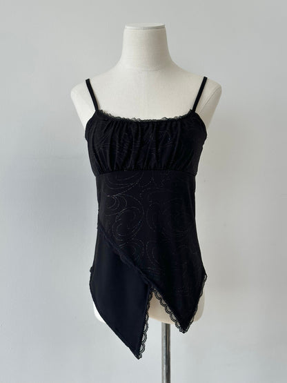 Vintage 1990s Asymmetric Glittery Cami Top - S