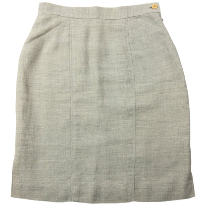 Vintage 80s Gucci Linen And Wool Skirt Womens Size W26 | W26, Grey