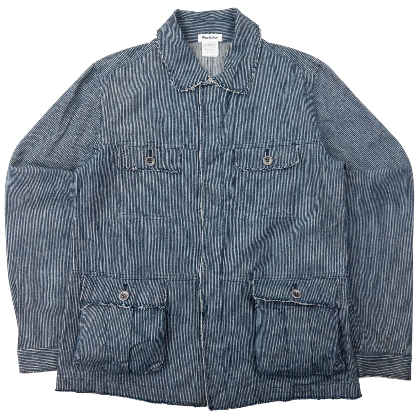 Vintage Plantation By Issey Miyake Striped Denim Jacket Size S