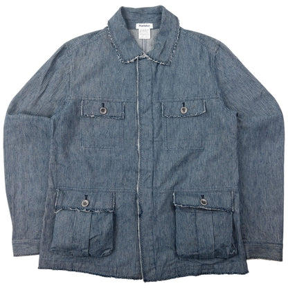 Vintage Plantation By Issey Miyake Striped Denim Jacket Size S