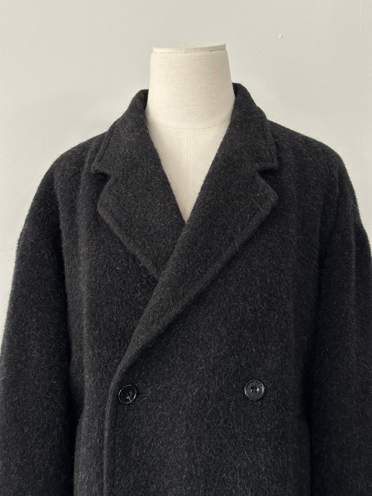 Byblos Italian Vintage 1990s Alpaca Wool Double Breasted Coat - XXL