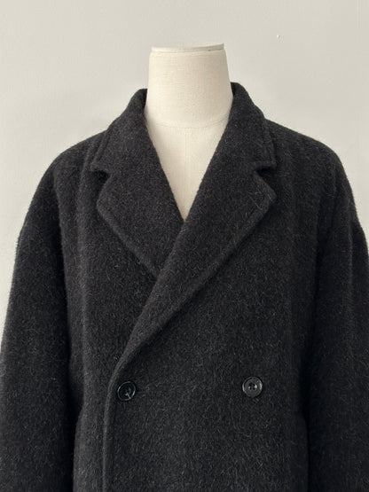 Byblos Italian Vintage 1990s Alpaca Wool Double Breasted Coat - XXL