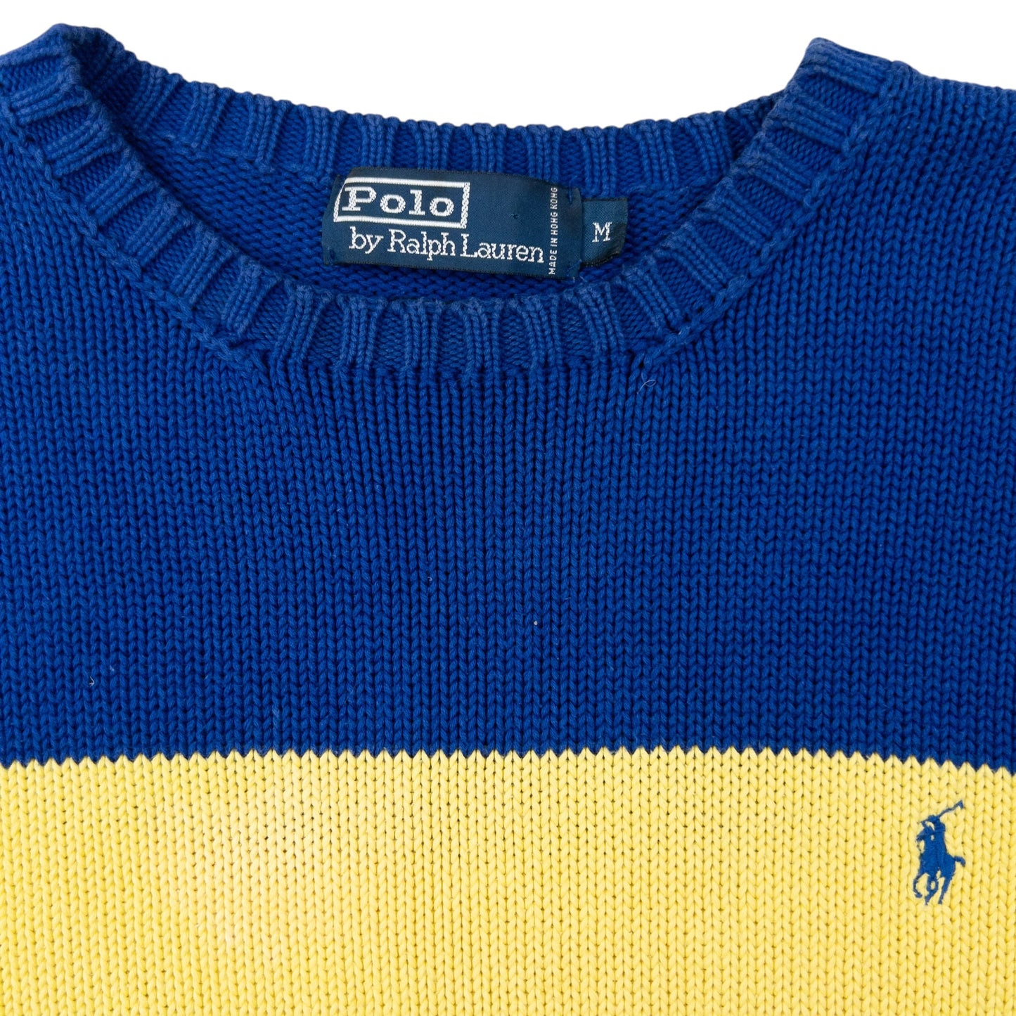 Vintage 90s Polo Ralph Lauren Striped Knit Jumper Size M | Medium, Red