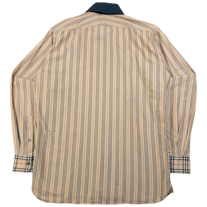 Vintage 2000s Burberry Nova Check Stripe Long Sleeve Button Up Shirt Size M | Medium, Multicoloured