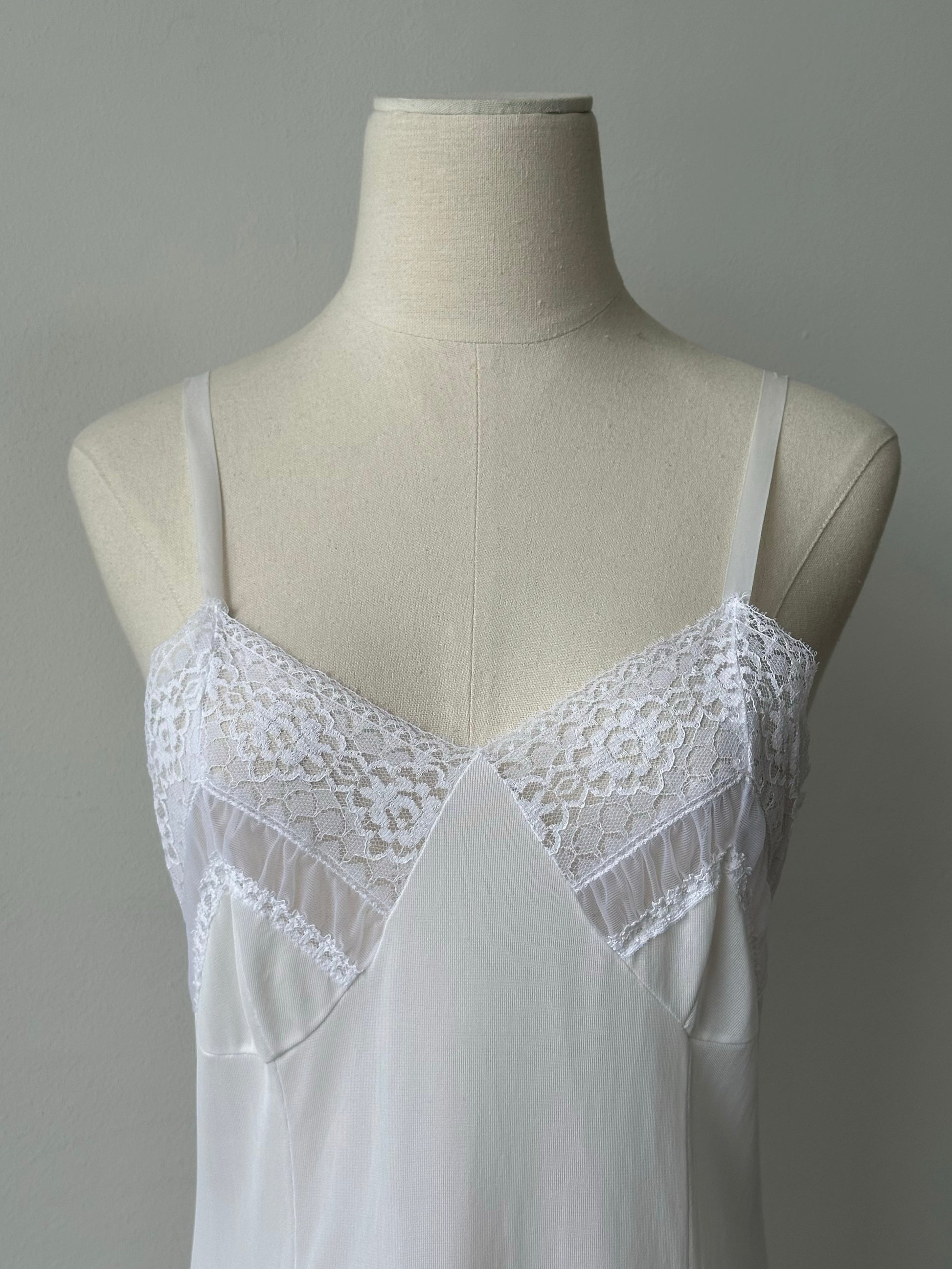 Vintage 1990s Sheer Lace Midi Dress - S