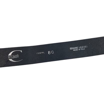Vintage 2000s Roberto Cavalli Diamanté Leather Belt Size M | O/S, Black