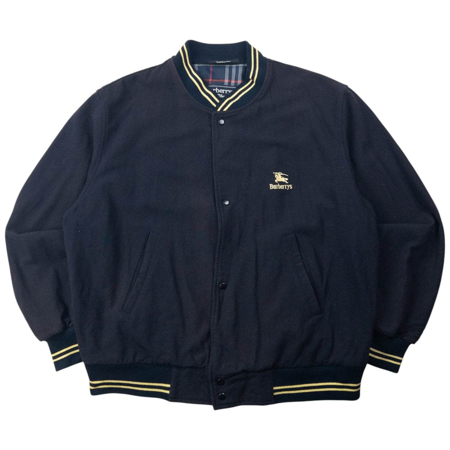 Vintage 90s Burberry Varsity Wool Bomber Jacket Size M | Medium, Multicoloured